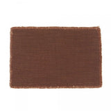 Sets de table Jasper en lin, laine et polyamide, coloris leather, texture dense, taille 35 x 50 cm