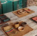 Sets de table Jasper en lin, laine et polyamide, coloris chaleureux, texture dense, taille 35 x 50 cm